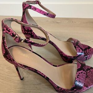 BCBGeneration Fuchsia Snakeskin stiletto Heels